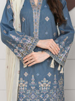 Medium Blue Embroidered Masuri Pret Eid Suit D-06