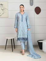 Light Blue Embroidered Masuri Pret Eid Suit D-07