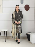 Black Embroidered Masuri Pret Eid Suit D-08