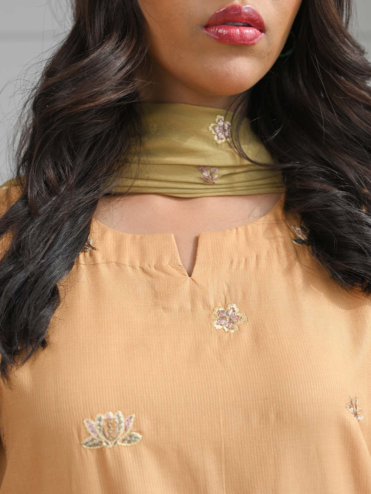 Amber Yellow Embroidered Masuri Pret Eid Suit D-09