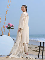 White Embroidered Schiffli Pret Eid Suit D-01
