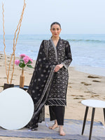 Black Embroidered Schiffli Pret Eid Suit D-02