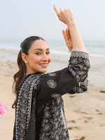 Black Embroidered Schiffli Pret Eid Suit D-02