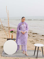 Purple Embroidered Lawn Pret Eid Suit D-01