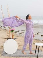 Purple Embroidered Lawn Pret Eid Suit D-01
