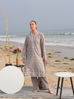Grey Embroidered Schiffli Pret Eid Suit D-03