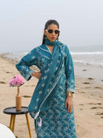 Blue Embroidered Schiffli Pret Eid Suit D-04