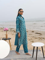 Blue Embroidered Schiffli Pret Eid Suit D-04
