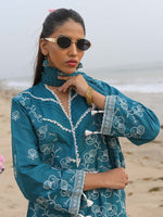 Blue Embroidered Schiffli Pret Eid Suit D-04