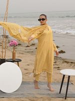 Yellow Embroidered Schiffli Pret Eid Suit D-05