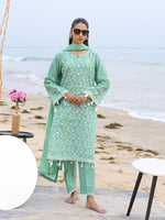 Green Embroidered Schiffli Pret Eid Suit D-06