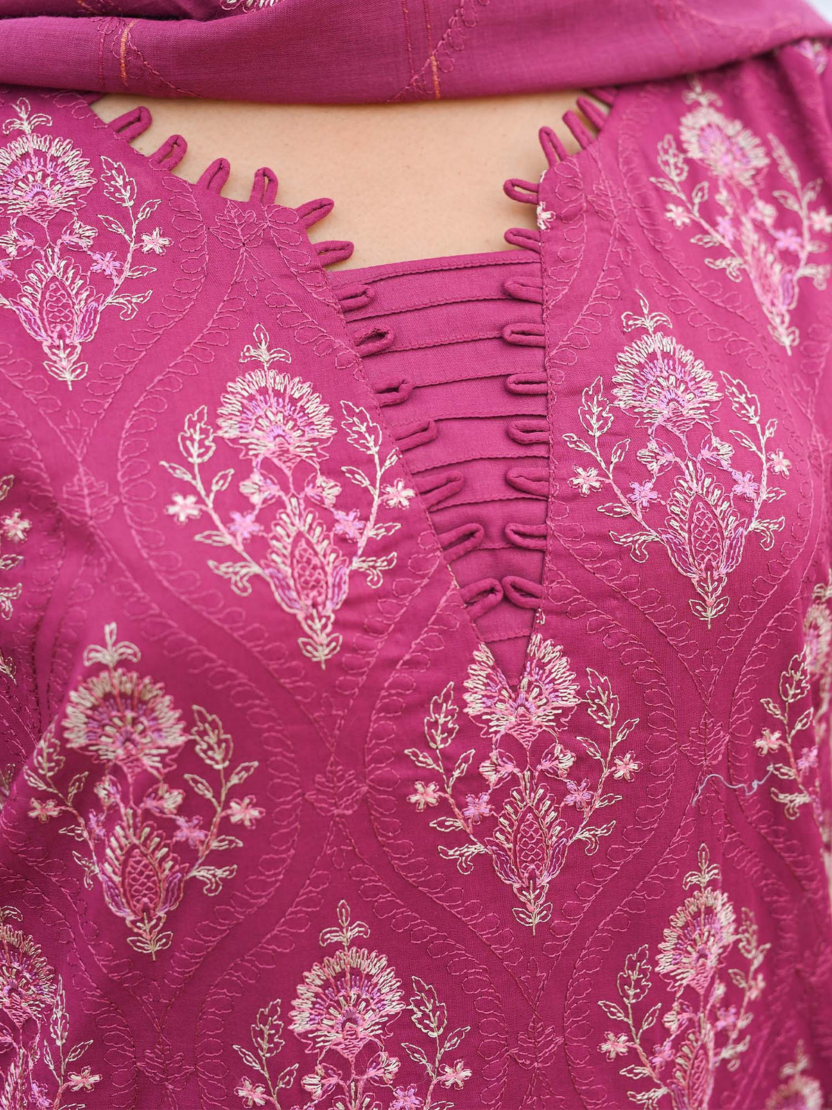 Pink Embroidered Lawn Pret Eid Suit D-03