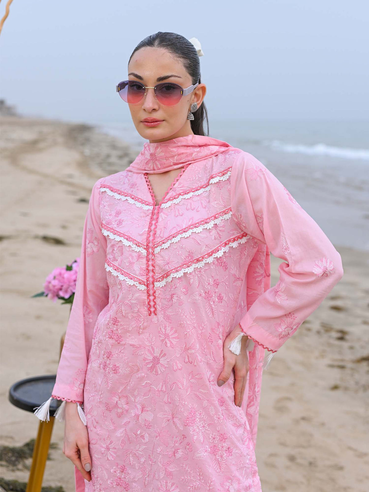 Blush Embroidered Lawn Pret Eid Suit D-04