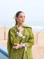 Green Embroidered Lawn Pret Eid Suit D-05