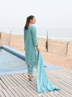 Sea Green Embroidered Lawn Pret Eid Suit D-06