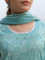 Sea Green Embroidered Lawn Pret Eid Suit D-06