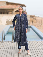 Navy Blue Embroidered Lawn Pret Eid Suit D-08