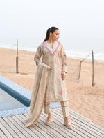 Beige Embroidered Lawn Pret Eid Suit D-09