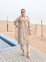 Beige Embroidered Lawn Pret Eid Suit D-09