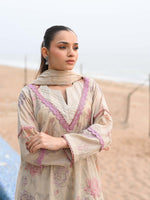 Beige Embroidered Lawn Pret Eid Suit D-09