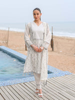 White Embroidered Lawn Pret Eid Suit D-02