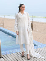 White Embroidered Lawn Pret Eid Suit D-02