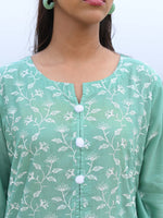 Green Embroidered Schiffli Pret Eid Suit D-06