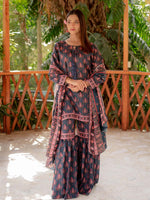 Multicolored Printed Viscose 3 Piece Suit 03