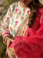 White Printed Lawn Pret 3 Piece for summer