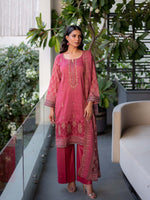 Pink Embroidered Cutwork Pret Lawn 3 piece