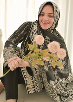 White and Black Premium Embroidered Lawn 3 Piece Suit Set 01