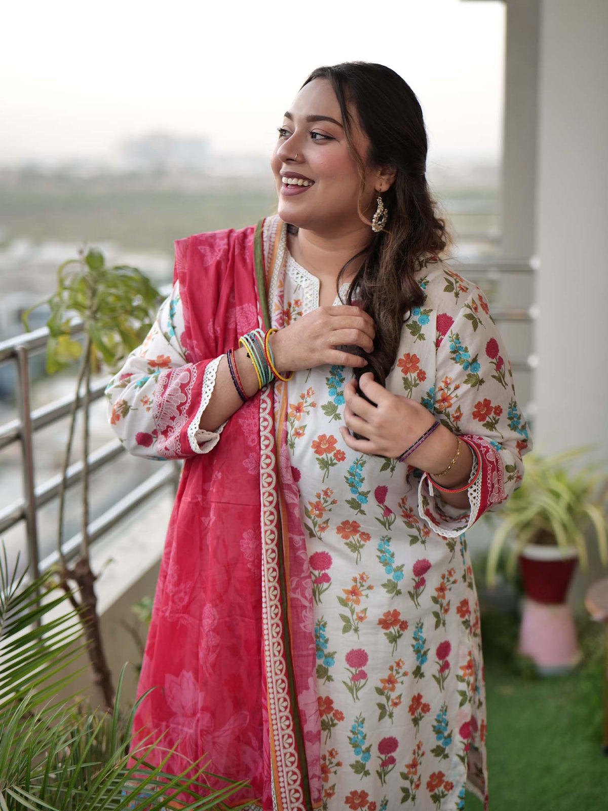 White Printed Lawn Pret 3 Piece