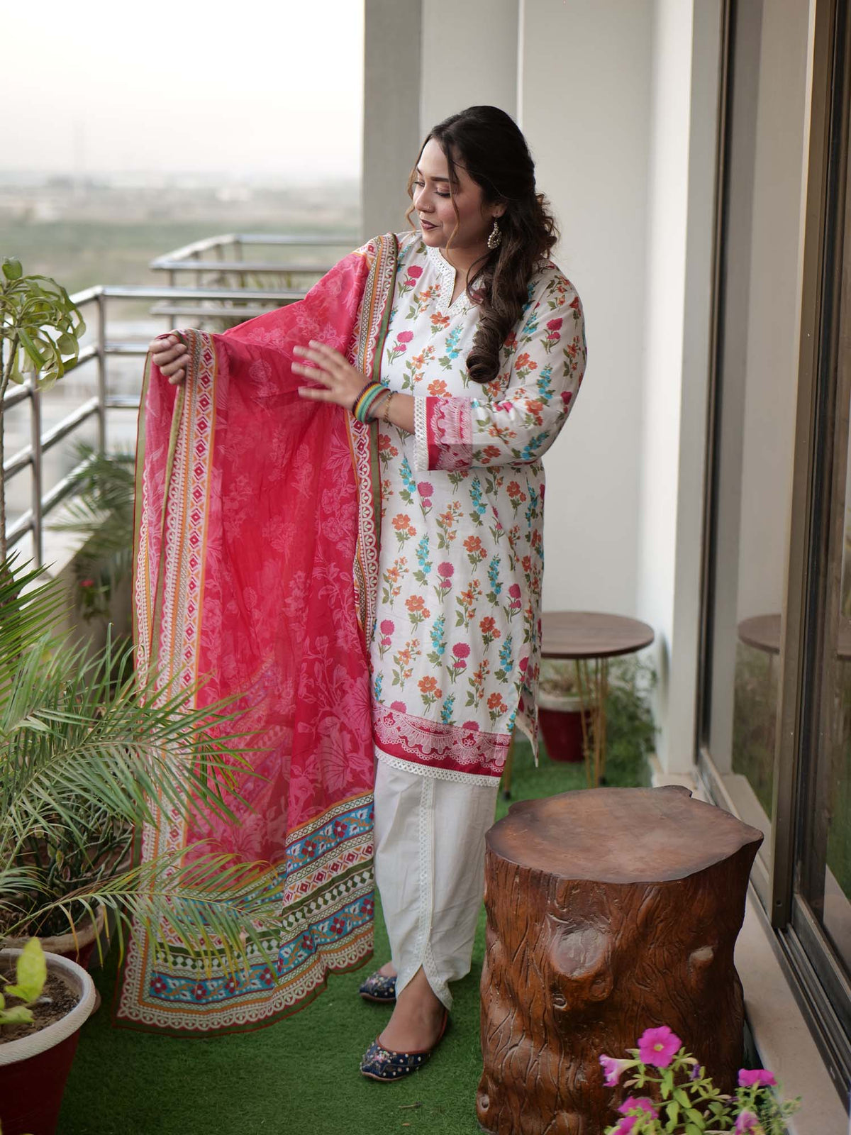 White Printed Lawn Pret 3 Piece