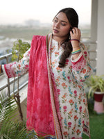 White Printed Lawn Pret 3 Piece