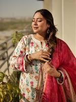 White Printed Lawn Pret 3 Piece for summer