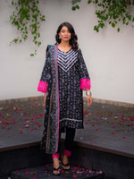 Black Premium Printed Khaddar 3 Piece 1