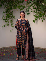 Black Premium Printed Khaddar 3 Piece 6