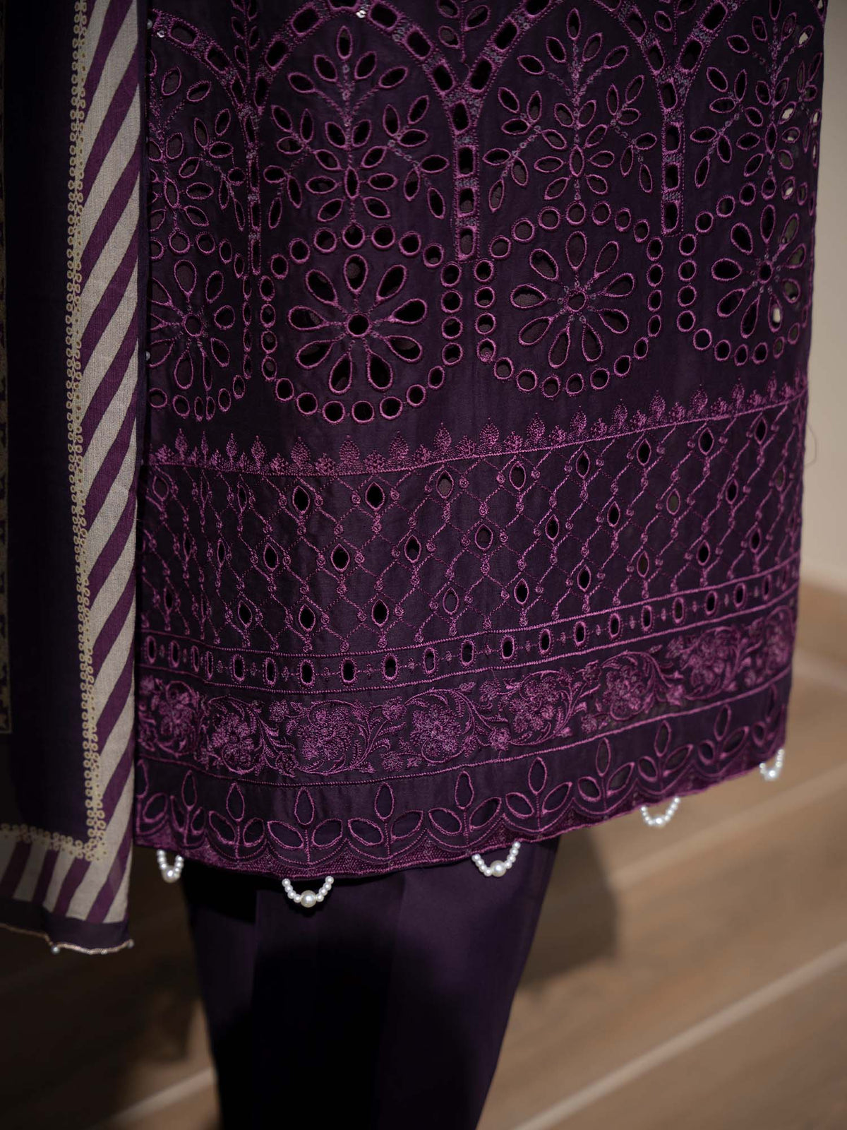 Purple Chikankari Lawn Pret Eid Suit 09