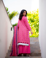 Bright Pink Premium Printed Khaddar 3 Piece 4
