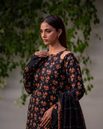 Black Premium Printed Khaddar 3 Piece 6