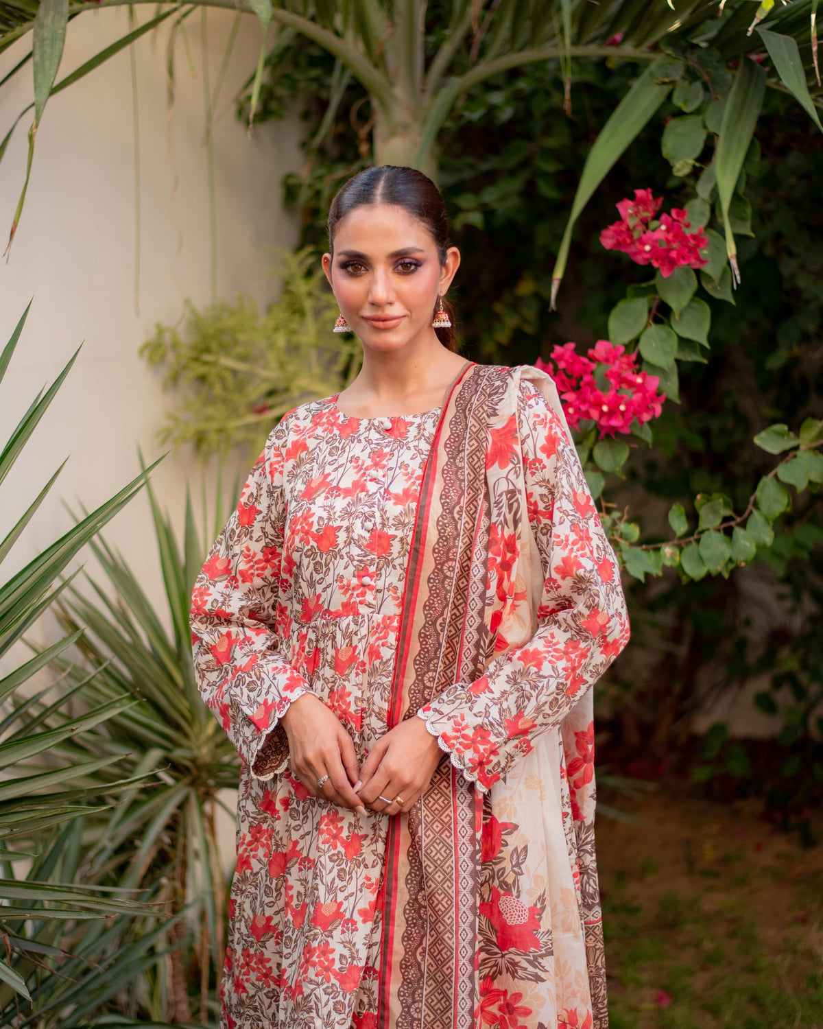 Orange Printed Lawn Pret 3 Piece Collection