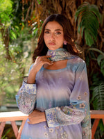 Purple Embroidered Lawn Pret 3 piece suit set 10
