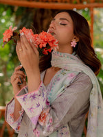 Grey Embroidered Lawn Pret 3 piece suit set 09
