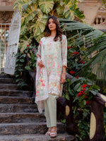Light Green Embroidered Lawn Pret 3 piece suit set 06