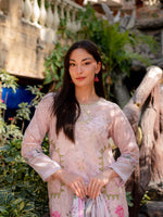 Beige Embroidered Lawn Pret 3 piece suit set 13
