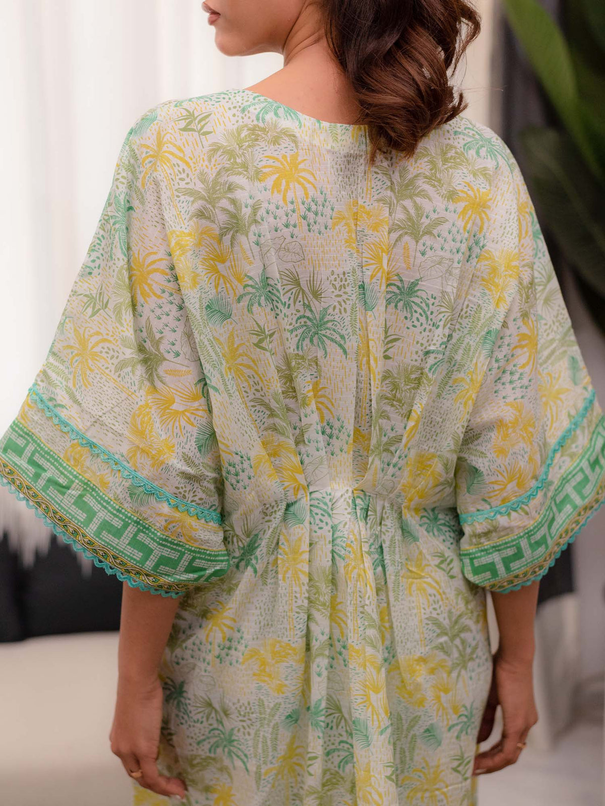 Green Printed Doria Lawn Co ord Set 07
