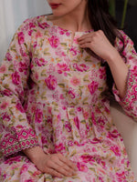 Pink Printed Doria Lawn Co ord Set 08