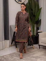 Brown Printed Doria Lawn Co ord Set 01