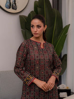 Brown Printed Doria Lawn Co ord Set 01