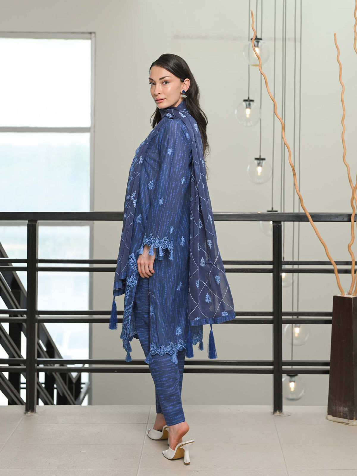Blue Chikankari Pret Eid Suit D-06